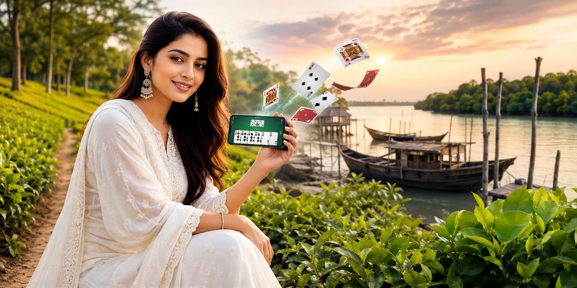 খুলনার চা বাগানে বসে অনলাইন বেটিং উপভোগ করছেন একজন ব্যবহারকারী